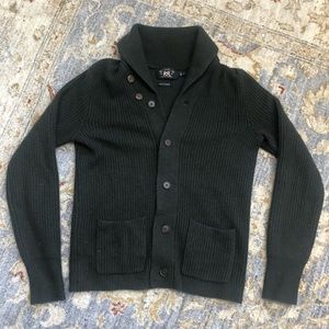 RRL cashmere shawl collar cardigan olive xs